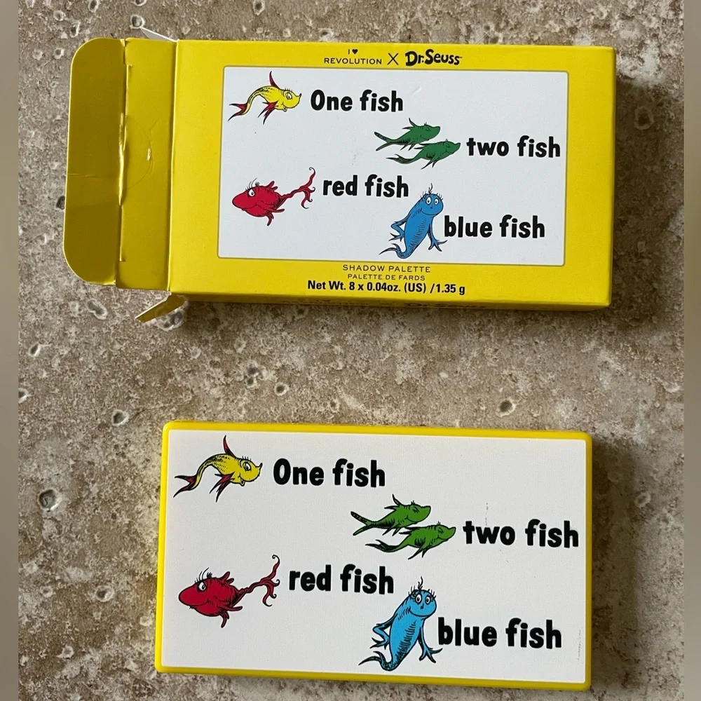 Revolution Dr. Seuss Eye Shadow Palette One Fish Two Fish Red‎ Fish Blue Fish